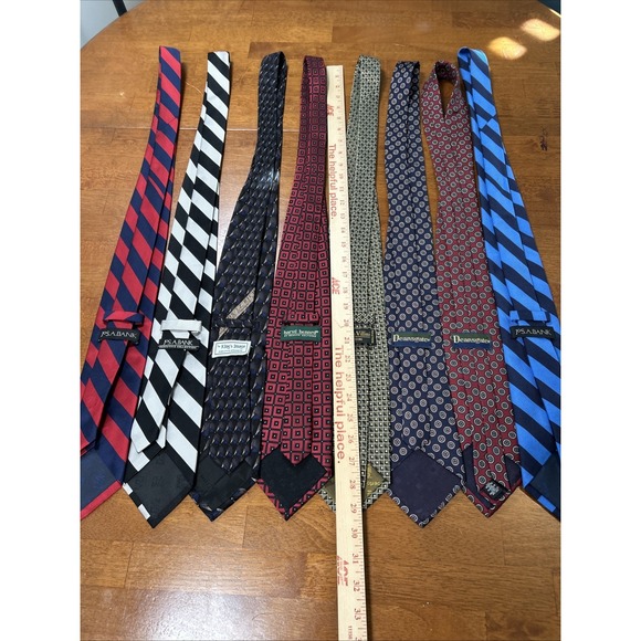 Lot Of 8 Ties Men's Neck Ties 100% Silk Roberto Villini Deansgate Jos A Bank - Picture 8 of 10